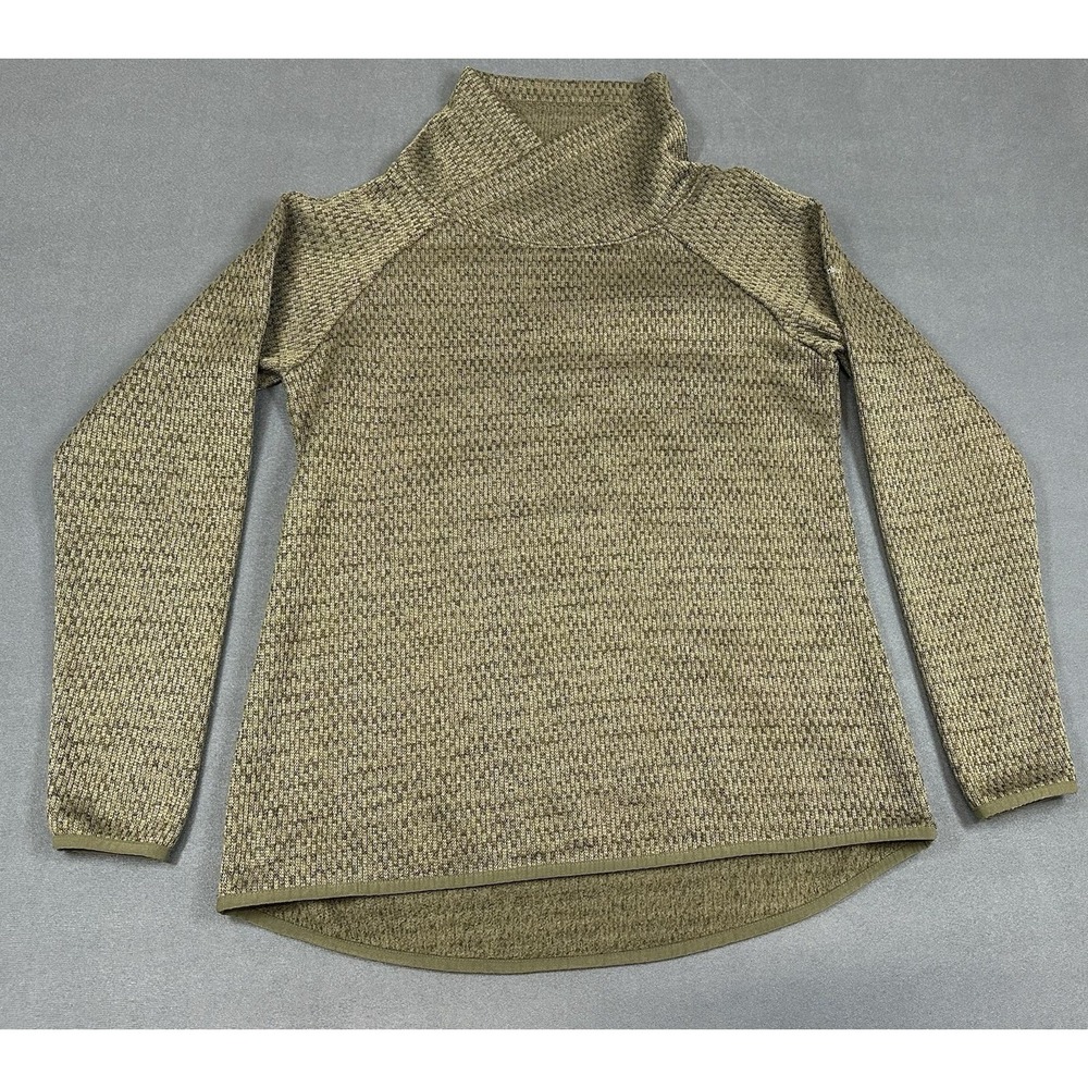 Columbia Sweater Womens Size Large Green Cowl Neck Pullover Warm Fleece Lined